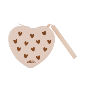 Pochette en silicone coeur crème