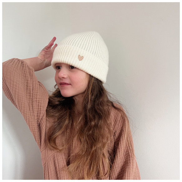 Bonnet en laine enfant écru – Image 4