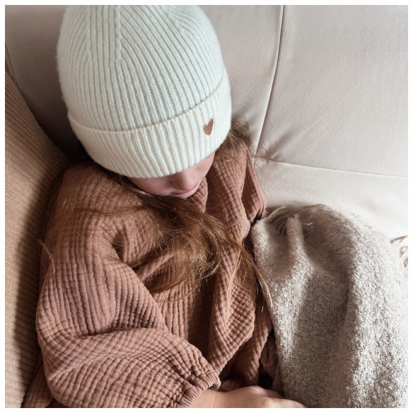 Bonnet en laine enfant écru – Image 5