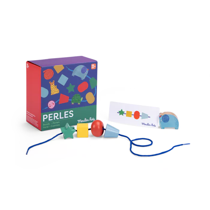Les Toupitis Jeu de perles en bois à enfiler