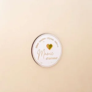 Magnet en bois « Mamie d&rsquo;amour ♡ »
