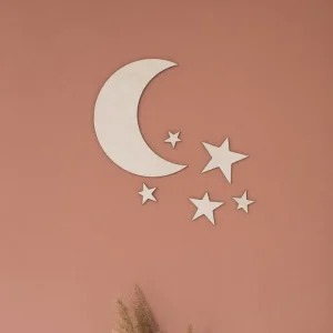 LUNE ET ÉTOILES EN BOIS