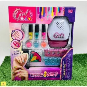Kit de nail art à l&rsquo;aiguille pour enfants, jouets de maquillage pour filles