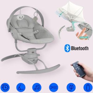 POPYPARA  Transat et Balancelle Électrique Bébé – Ttélécommande – 3 vitesses de balancement