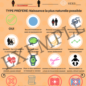 Plan de naissance visuel personnalisé