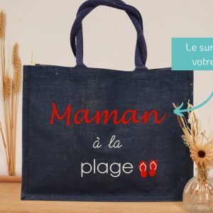 Sac cabas Maman – maman à la plage