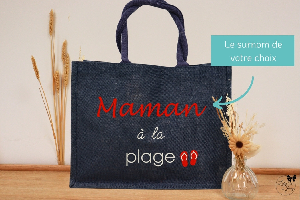 Sac cabas Maman – maman à la plage