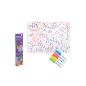 Les Toupitis Set en silicone à colorier + 5 feutres