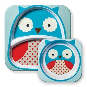 Skip Hop – Kit assiette + bol Hibou pour bébé (plusieurs coloris disponibles)
