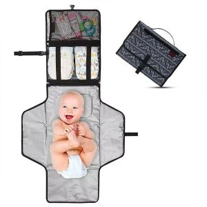 Matelas à Langer de Voyage – Portable et Etanche – Noir