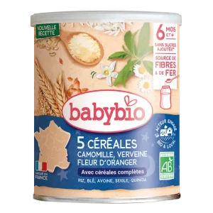 BabyBio 5 Céréales Infantiles Verveine Fleur D&rsquo;oranger Camomille (Dès 6mois)