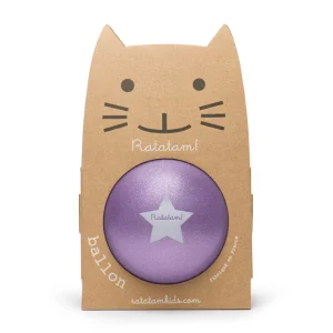 Ballon chat 22 cm / Paillettes violet