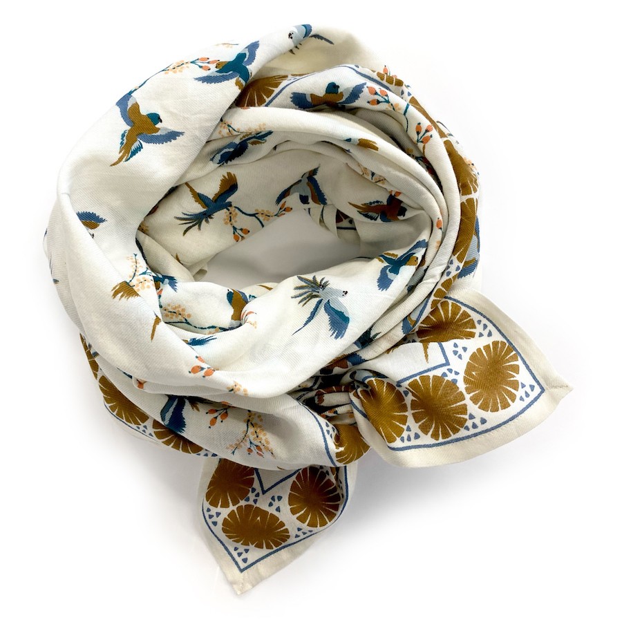 Grand foulard Latika Cerisier / fleur de vanille