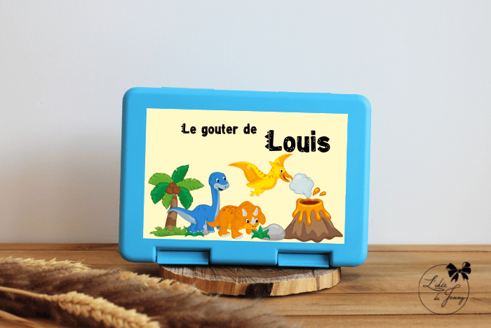 Boîte à goûter personnalisable – dino Louis