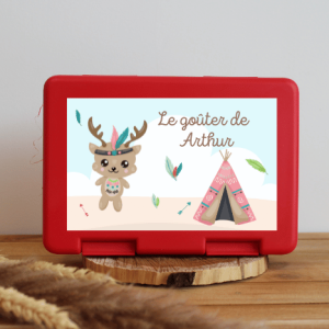 Boîte à goûter personnalisable – cerf