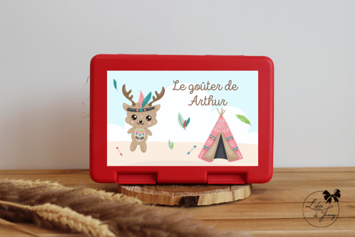 Boîte à goûter personnalisable – cerf