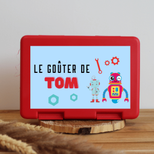 Boîte à goûter personnalisable – robot Tom