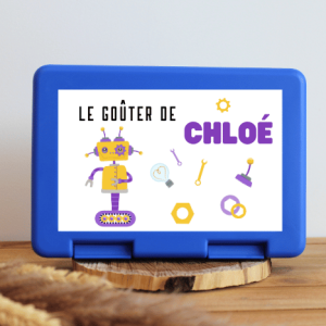 Boîte à goûter personnalisable – robot Chloé