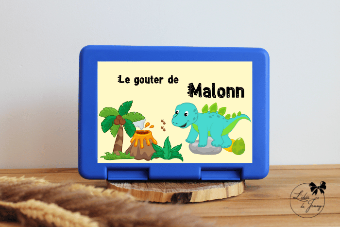 Boîte à goûter personnalisable – dino Malonn