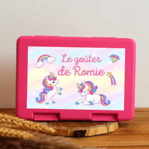 Boîte à goûter personnalisable – licorne