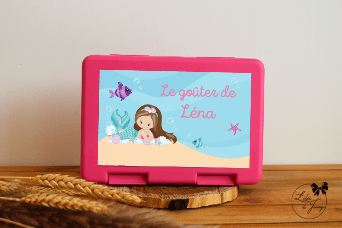 Boîte à goûter personnalisable – sirène Léna