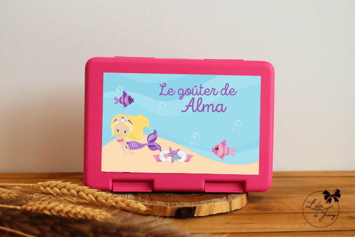 Boîte à goûter personnalisable – sirène Alma