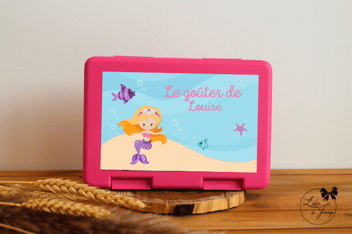 Boîte à goûter personnalisable – sirène Louise