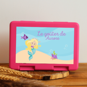 Boîte à goûter personnalisable – sirène Aurore