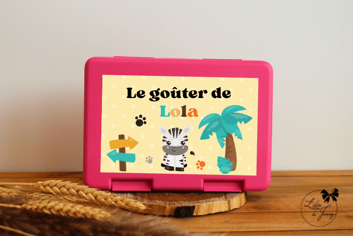Boîte à goûter personnalisable – zèbre