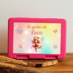 Boîte à goûter personnalisable – fée Lucie