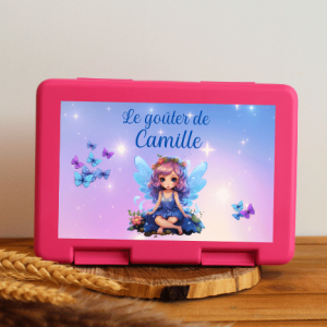 Boîte à goûter personnalisable – fée Camille