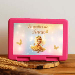 Boîte à goûter personnalisable – fée Anna