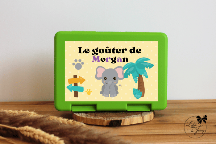 Boîte à goûter personnalisable – éléphant