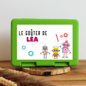 Boîte à goûter personnalisable – robot Léa