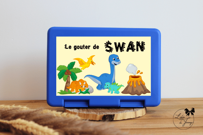 Boîte à goûter personnalisable – dino Swan