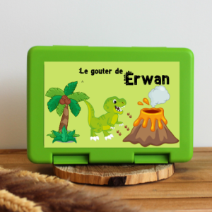 Boîte à goûter personnalisable – dino Erwan