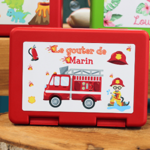 Boîte à goûter personnalisable – pompier