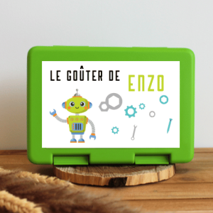 Boîte à goûter personnalisable – robot Enzo