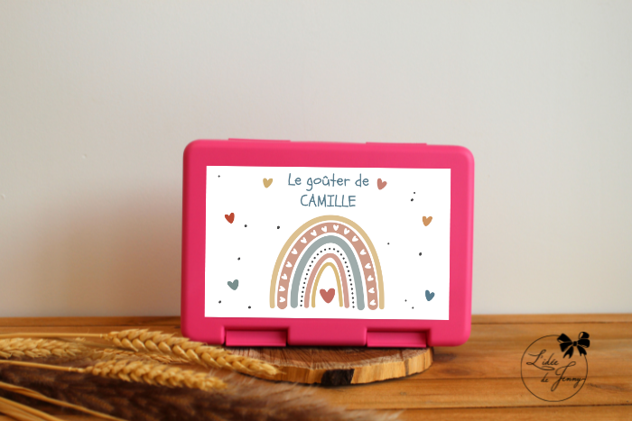 Boîte à goûter personnalisable – Arc en ciel – Image 3