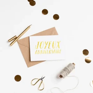 CARTE JOYEUX ANNIVERSAIRE DORÉE