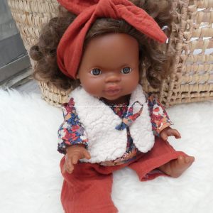 Gilet de Berger pour poupon Gordis de Paola Reina doublé Liberty