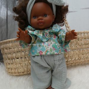 Ensemble 3 pièces en Liberty et double gaze pour poupons Gordis de Paola Reina