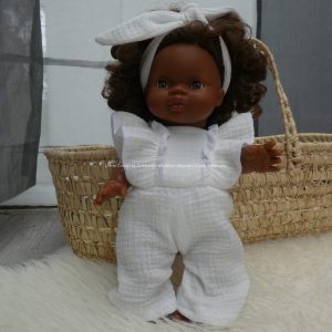 Combinaison double gaze et bandeau-vêtements et accessoires  pour poupons Gordis de Paola Reina