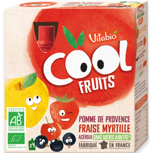 Vitabio Cool Fruits Pomme Fraise Myrtille 4X90G