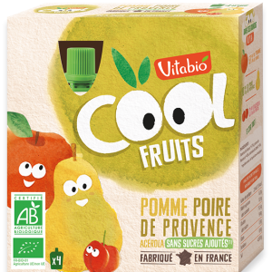 VITABIO COOL FRUITS POMME POIRE 4X90G