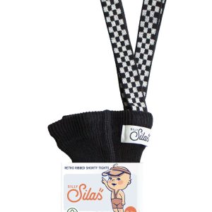 short bretelles damier black