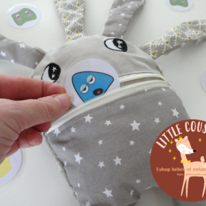 Doudou avale-soucis pour aider les enfants à exprimer leurs émotions Doudou petits bobos et grands bonheurs Little Cousette