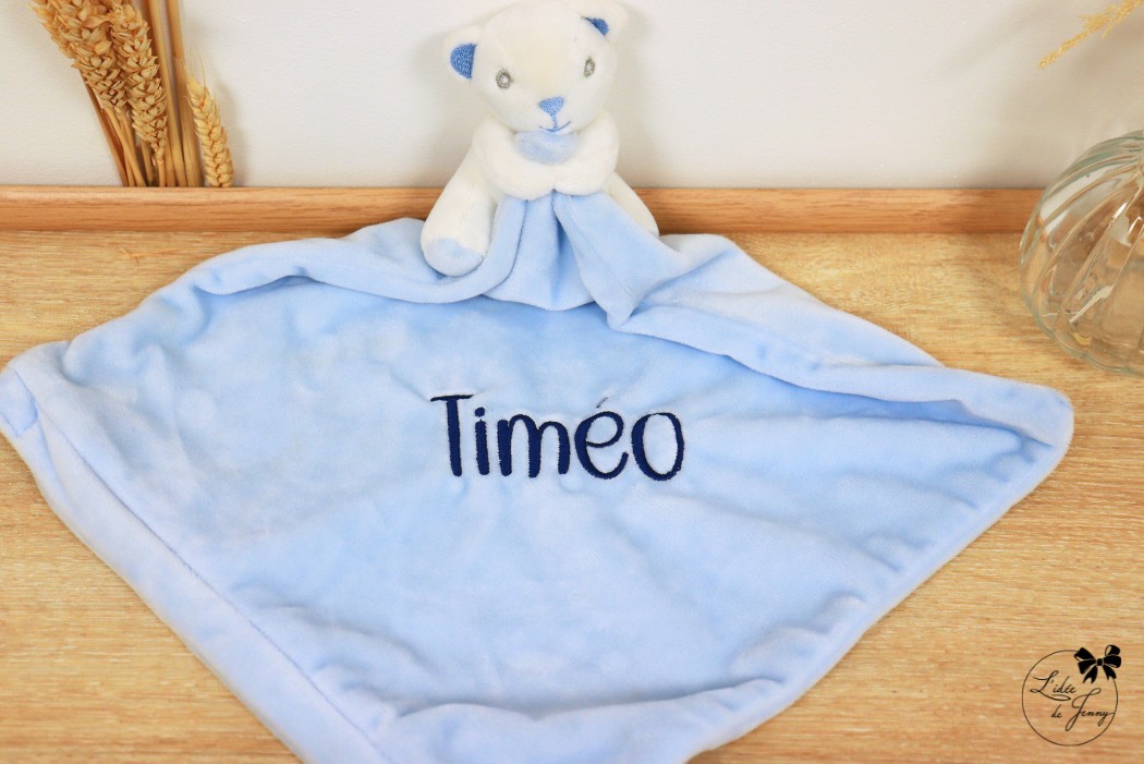 Doudou Pochette Personnalisé – Bleu