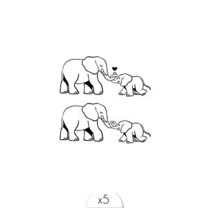 Tatouage éphémère Lovely Duo d&rsquo;éléphants