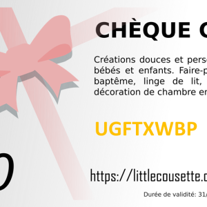 Bon cadeau de 100 euros sur la boutique Little Cousette